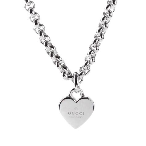 gucci heart lock necklace|vintage Gucci chain necklace.